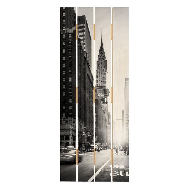Holzbild - Lebhaftes New York - Hochformat