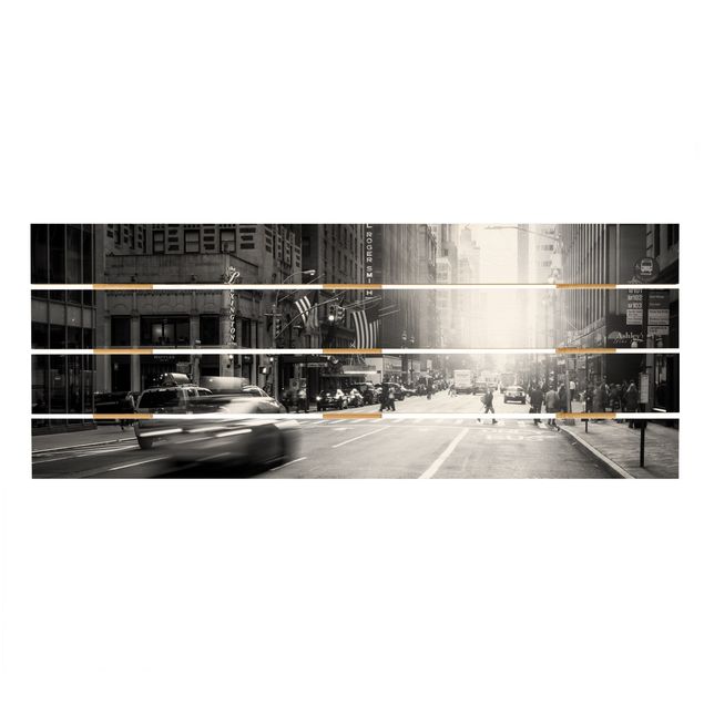 Holzbild - Lebhaftes New York - Panorama
