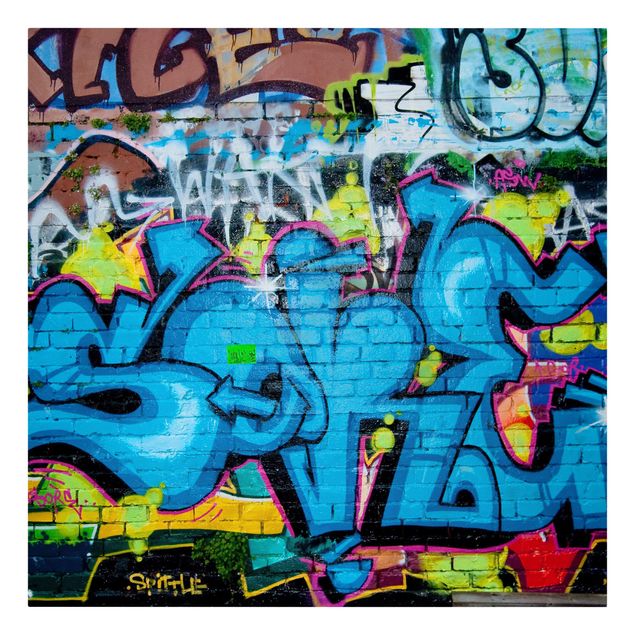 Leinwandbild - Colours of Graffiti - Quadrat 1:1