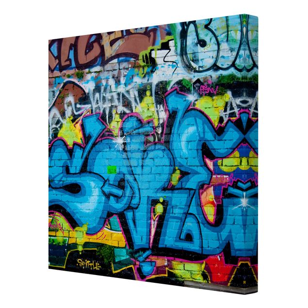 Leinwandbild - Colours of Graffiti - Quadrat 1:1