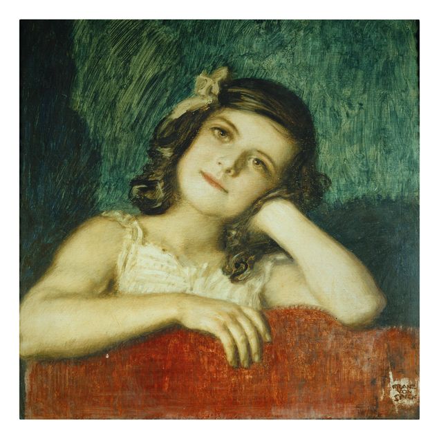 Leinwandbild - Franz von Stuck - Mary, die Tochter des Künstlers - Quadrat 1:1