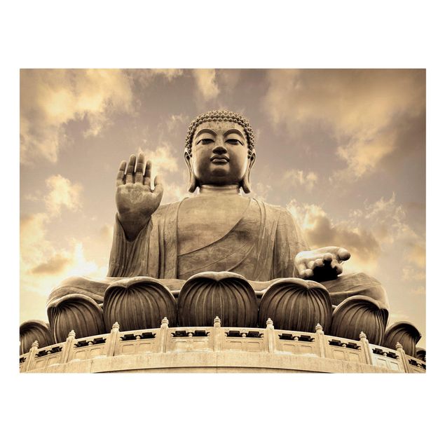 Leinwandbild - Großer Buddha Sepia - Quer 4:3