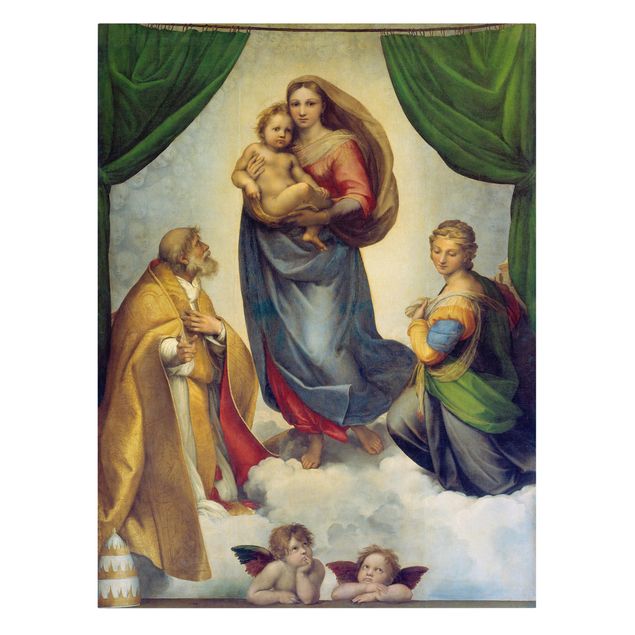 Leinwandbild - Raffael - Die Sixtinische Madonna - Hoch 3:4
