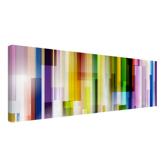 Leinwandbild - Rainbow Cubes - Panorama Quer