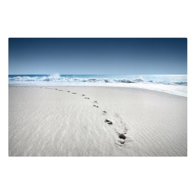 Leinwandbild - Spuren im Sand - Quer 3:2