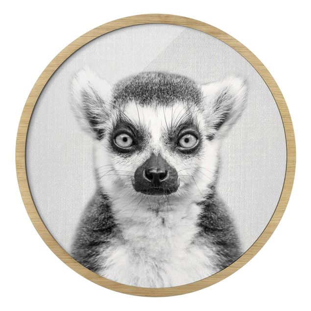 Wandbilder Lemur Ludwig Schwarz Weiß