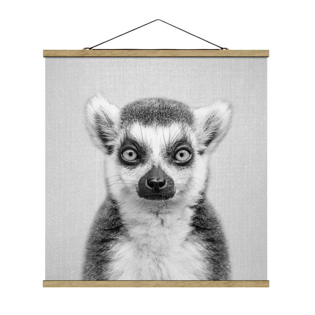 Moderne Poster Lemur Ludwig Schwarz Weiß