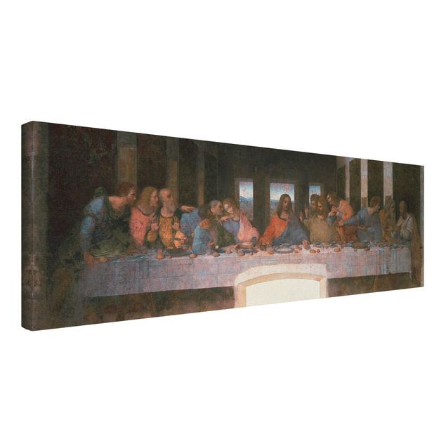 Leinwandbild - Leonardo da Vinci - Kunstdruck Das letzte Abendmahl - Panorama Quer