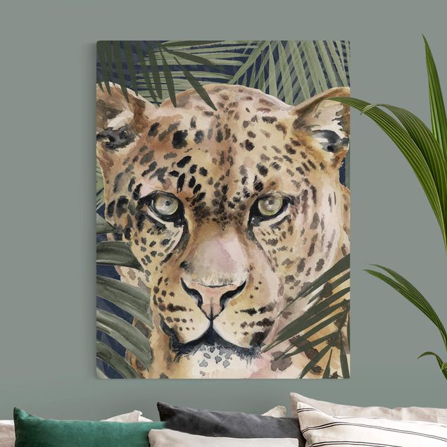 Leinwandbilder Gold Canvas Leopard im Dschungel
