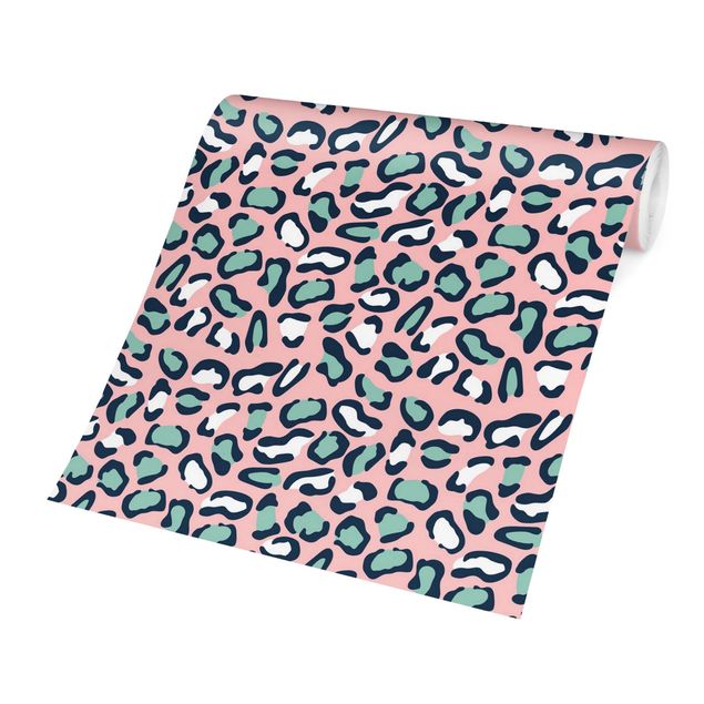 Pattern Design Leopardenmuster in Pastell Rosa und Blau