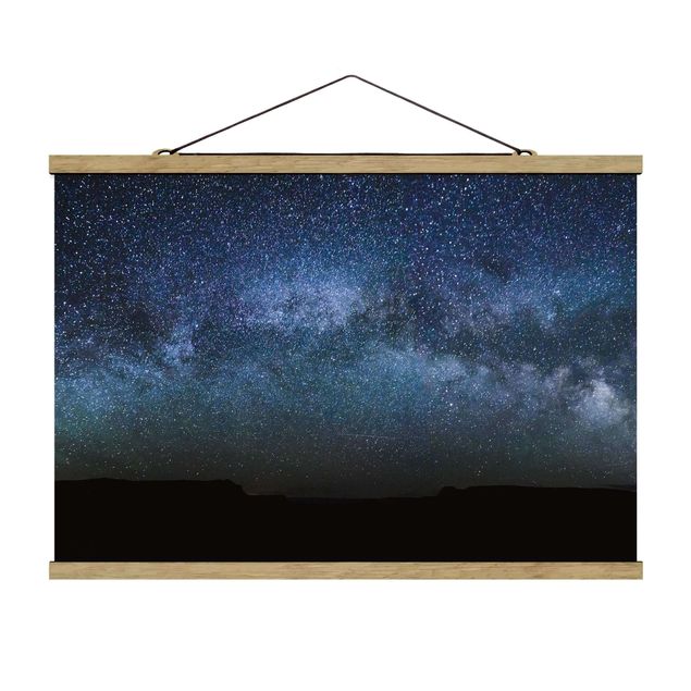 Stoffbild mit Posterleisten - Leuchten des Sternenhimmels - Querformat