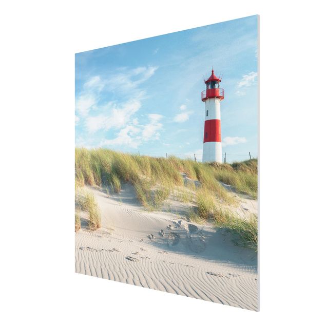 Forex Fine Art Print - Leuchtturm an der Nordsee - Quadrat 1:1