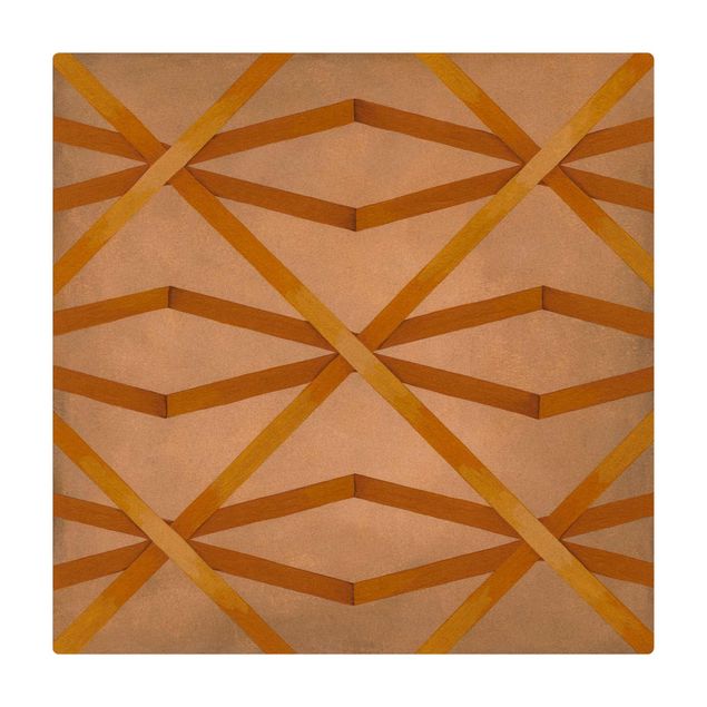 Kork-Teppich - Lichtspielband Gelb - Quadrat 1:1