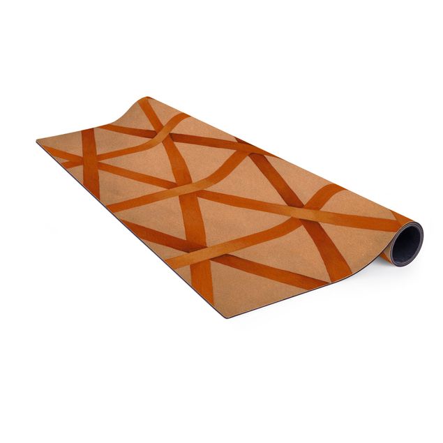 Kork-Teppich - Lichtspielband Orange - Quadrat 1:1