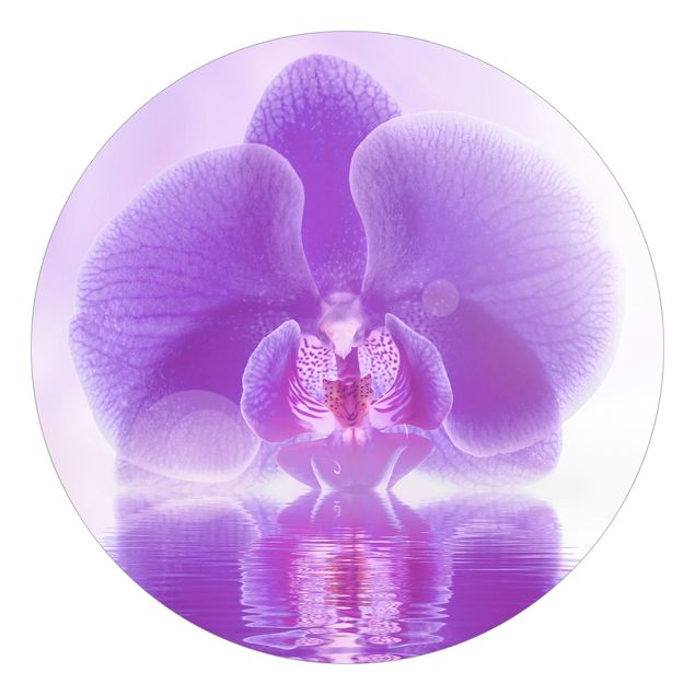 Fototapete Wellness Lila Orchidee auf Wasser