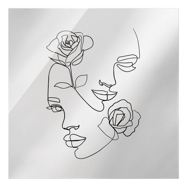 Blek Prints Line Art Gesichter Frauen Rosen Schwarz Weiß
