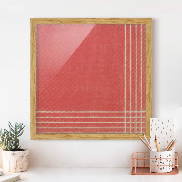 Moderne Bilder mit Rahmen Linien Treffen auf Rot
