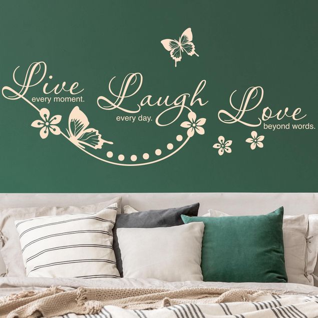 Wandtattoo - Live Laugh Love Schriftzug