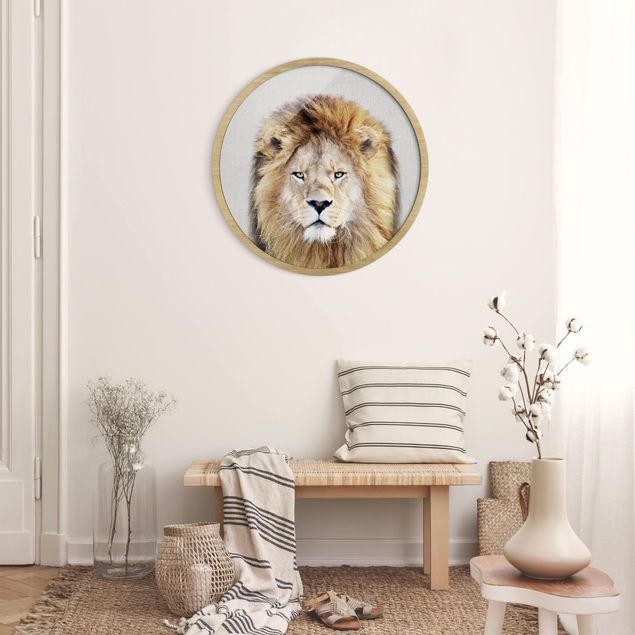 Tiere Bilder mit Rahmen Löwe Linus