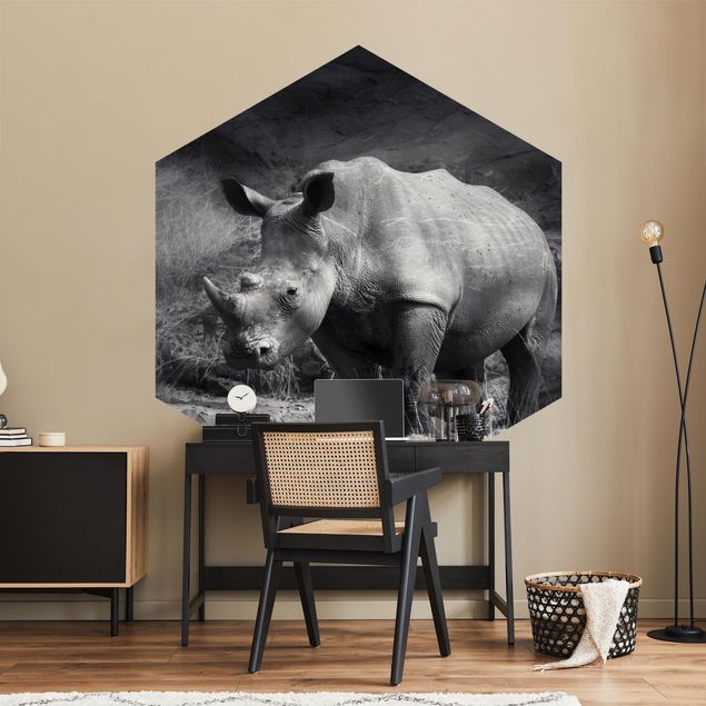 schöne Tapeten Lonesome Rhinoceros
