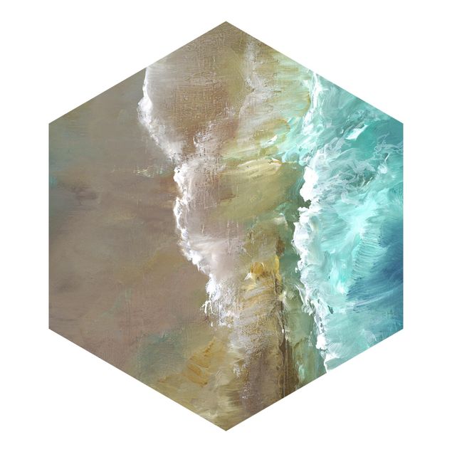 Hexagon Mustertapete selbstklebend - Luftküste