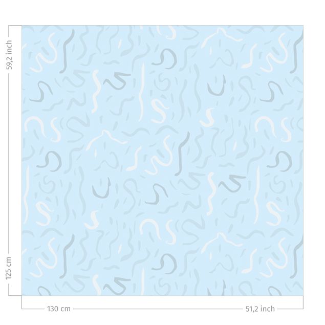 Verdunkelungsvorhänge Luftschlangen Muster - Himmelblau