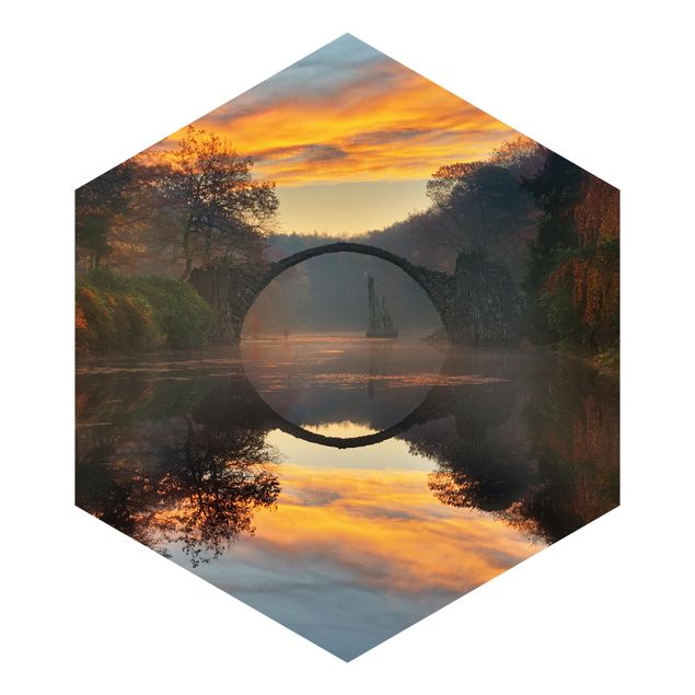 Hexagon Mustertapete selbstklebend - Märchenbrücke