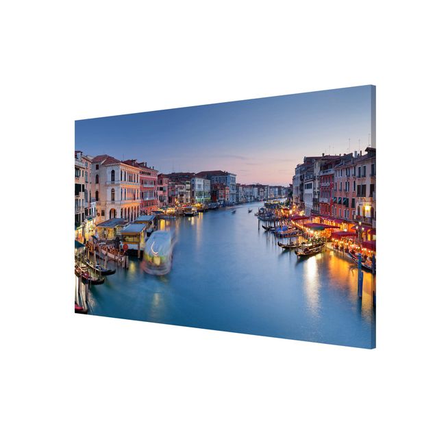 Magnettafel - Abendstimmung auf Canal Grande in Venedig - Memoboard Panorama Querformat