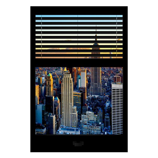 Bilder Fensterausblick Jalousie - Sonnenaufgang New York