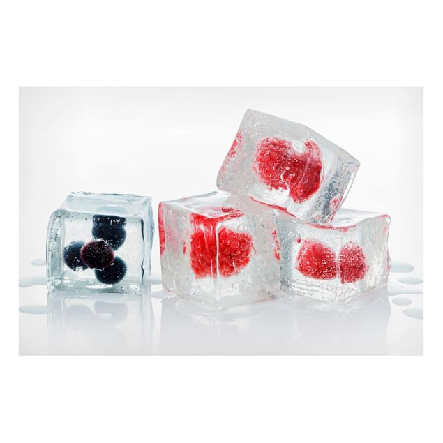Magnettafel Motiv Früchte im Eiswürfel