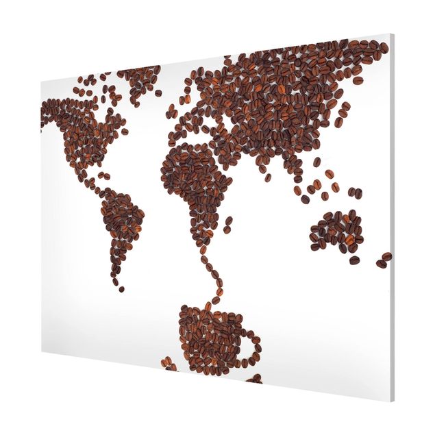 Magnettafel Motiv Kaffee um die Welt