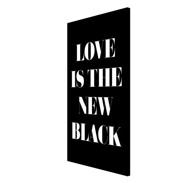 Magnettafel - Love is the new black - Memoboard Hochformat