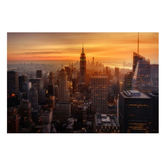 Magnettafel - Manhattan Skyline Abendstimmung - Memoboard Querformat 2:3