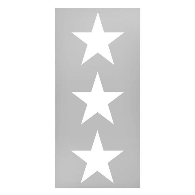 Magnettafel - Große weiße Sterne auf grau - Memoboard Panorama Hoch