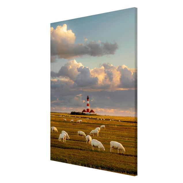 Bilder Nordsee Leuchtturm mit Schafsherde