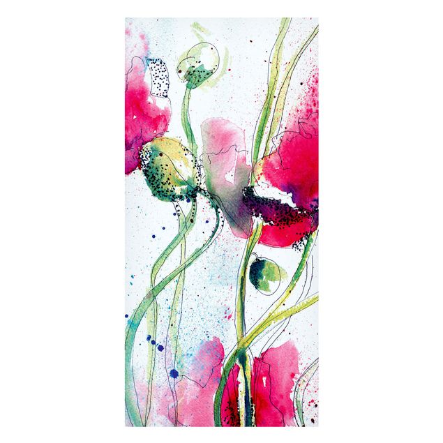 Magnettafel - Painted Poppies - Memoboard Panorama Hoch