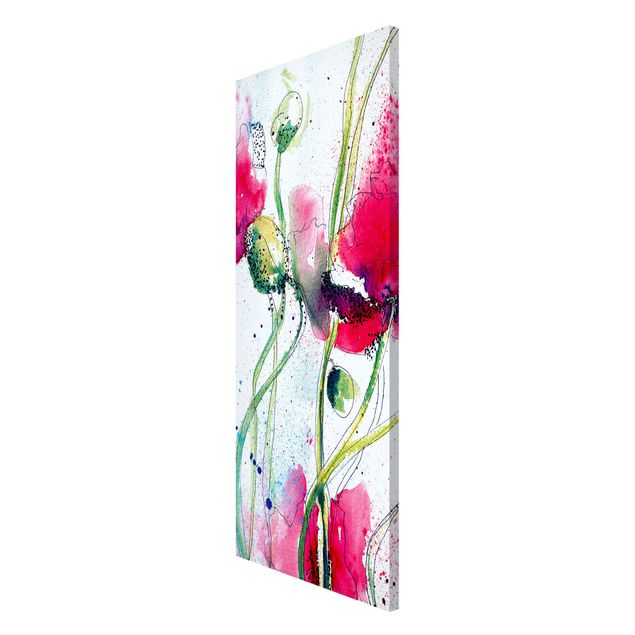 Magnettafel - Painted Poppies - Memoboard Panorama Hoch
