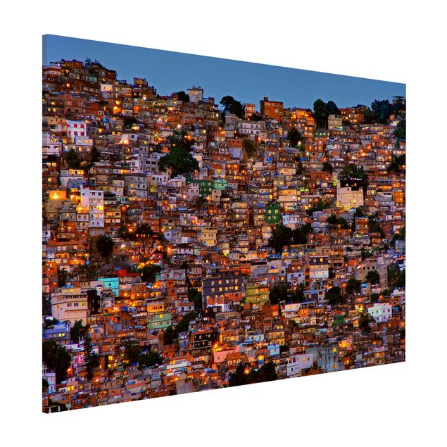 Magnettafeln Syklines Rio de Janeiro Favela Sonnenuntergang