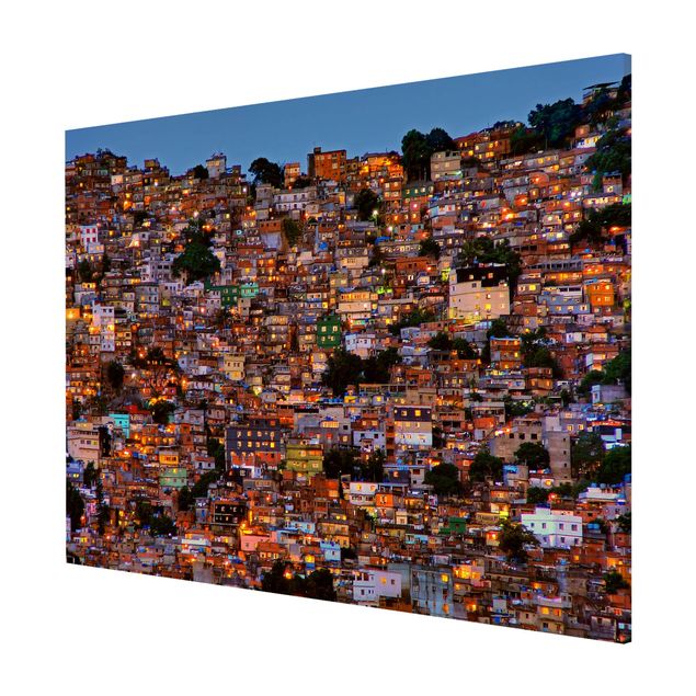 Magnettafel Design Rio de Janeiro Favela Sonnenuntergang