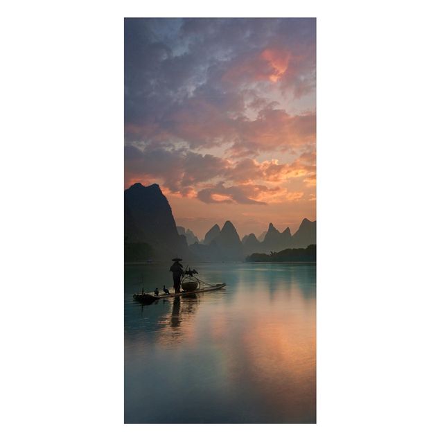 schöne Bilder Sonnenaufgang über chinesischem Fluss