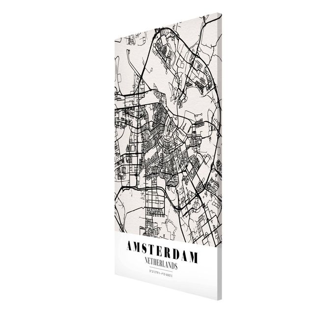 Magnettafel Design Stadtplan Amsterdam - Klassik