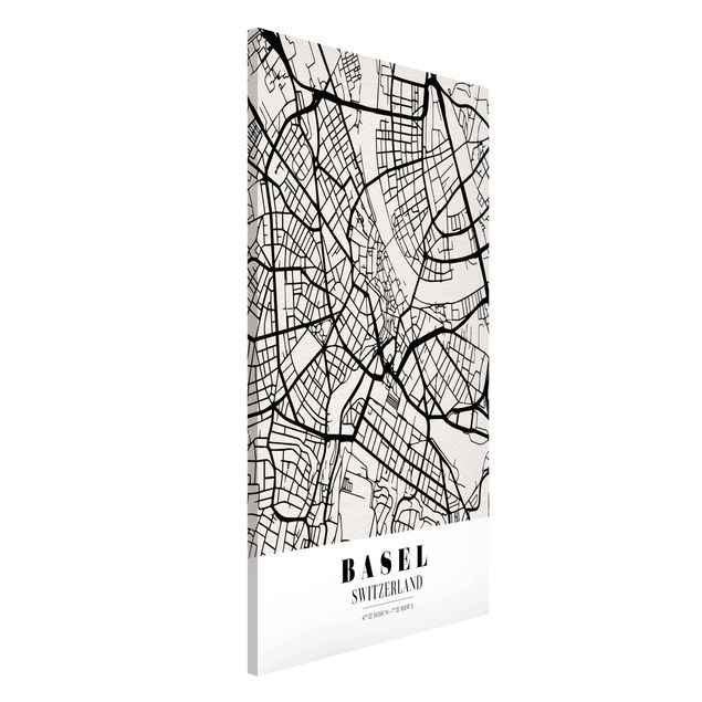 Magnettafel Weltkarte Stadtplan Basel - Klassik