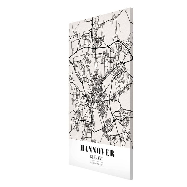 Magnettafel mit Motiv Stadtplan Hannover - Klassik