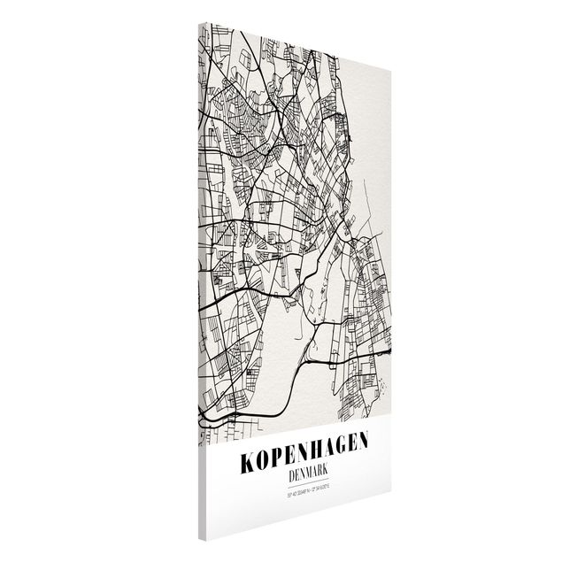 Weltkarte Tafel Stadtplan Kopenhagen - Klassik