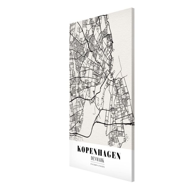 Magnettafel Design Stadtplan Kopenhagen - Klassik