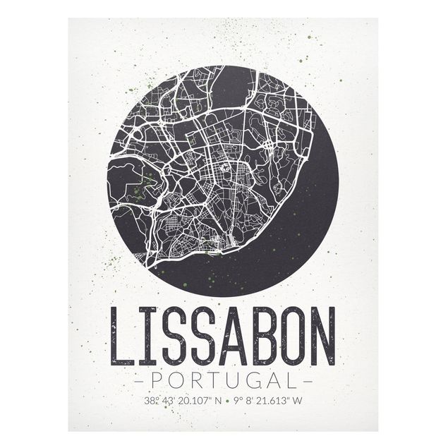 schöne Bilder Stadtplan Lissabon - Retro