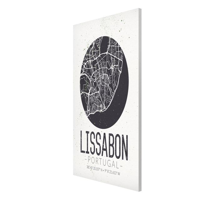 Magnettafel Design Stadtplan Lissabon - Retro