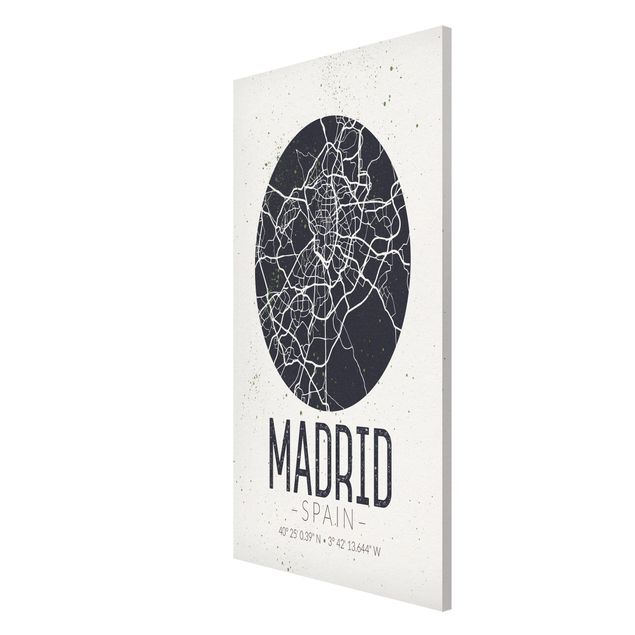 Magnettafel mit Motiv Stadtplan Madrid - Retro