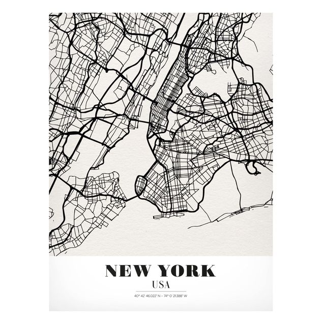 schöne Bilder Stadtplan New York - Klassik