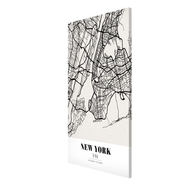 Magnettafel Design Stadtplan New York - Klassik